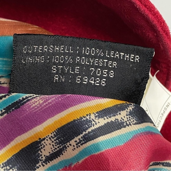 CHIA Vintage Moto Leather Jacket Red - Picture 14 of 15